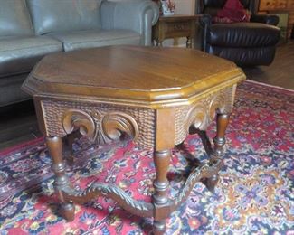 Hexagon Carved Occasional Table
