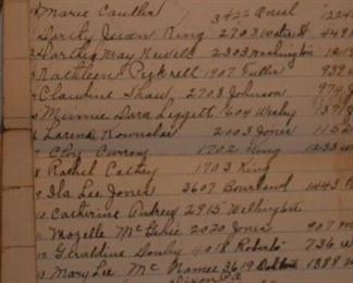 Greenville student roll with addresses.