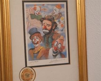 Signed and numbered tribute to Emmet Kelly by artist Barry Leighton-Jones.