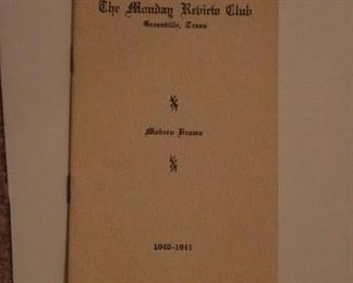 Monday Review Club, Greenville, Teas 1940-41