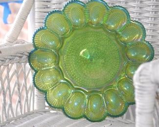 Carnival glass egg tray