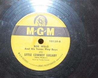 Bob Wills 78 rpm record is one of many 78s to play on either of our vintage music machines.