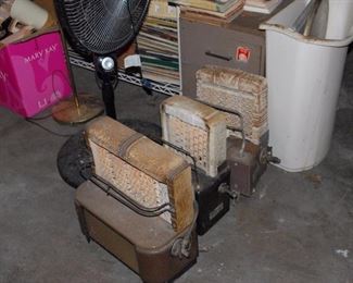 Vintage gas heaters.