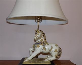stoneware horse lamp