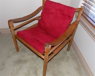 mid century leather safari chair