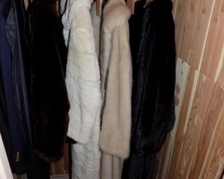 lovely fur coats...several full length minks...sheared beaver