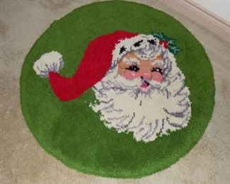 handmade hooked Santa rug