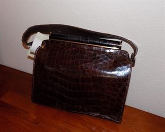 vintage alligator handbag