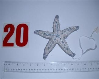 Assorted New with tags nautical decor All year round starfish, dolphins, seahorses, conch shells, jellyfish, full & 1/2 clams ornaments, wreaths & trees