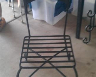 Black wrought iron indoor outdoor  side chairs like new