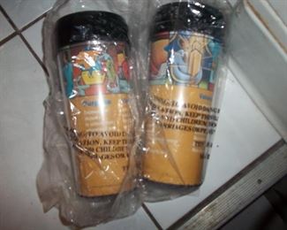 Vintage new old stock DeVry travel mugs 