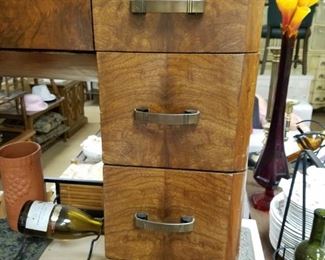 Burled wood 4 drawer sewing cabinet (no machine) repurpose Vanity