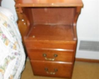 Custom solid wood 2 drawer night stand cabinet