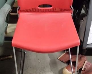 1 Hon Furniture red tall poly chair chrome frame