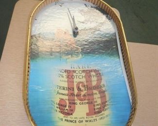 Vintage J&B Scotch oval advertisement clock