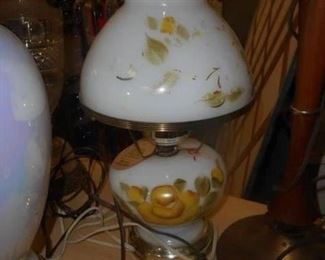 Vintage Hand Painted Hy Art Lamp Manufacturers hurricane table lamp with tags