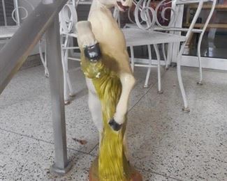 2 Vintage 1950's? chalkware white stallions