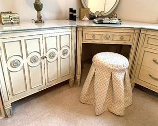 Vintage French Provincial vanity and desk 