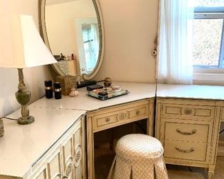 Vintage French Provincial vanity and desk 