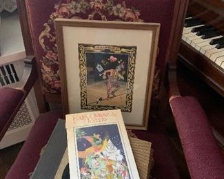 CLOSE UP OF CLOWN BOOKS AND PRINT