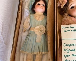 1 OF MANY ANTIQUE PORCELAIN HEAD DOLLS
