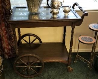 This antique serving cart is so cool!