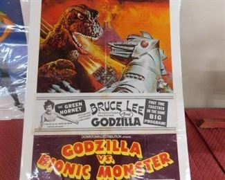 "Godzilla vs. Bionic Monster" Movie Poster  with Bruce Lee and Godzilla Promo 
