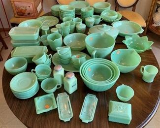 Large Collection of Fire King Jadeite...….around 100 pcs.