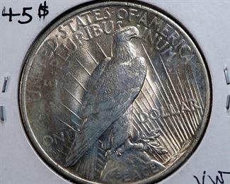 1923 Peace Dollars, Qty 3 And 1924 Peace Dollar