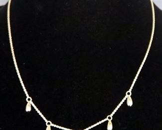 Tiffany & Co Elsa Peretti Sterling Silver Necklace With Five Solid Teardrops