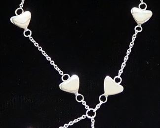 Tiffany & Co Sterling Silver Open And Solid Heart Bracelet