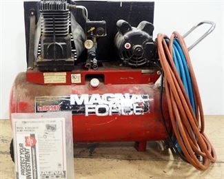 Sanborn Magna Force 3hp Air Compressor Model M109CL300-20, With Manual And Hoses, Powers On