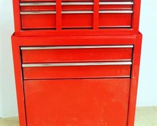 Tool Chest With 6 Drawer Top Tool Box With Side Handles And 2 Drawer Base With Lower Compartment On Wheels, Includes Key