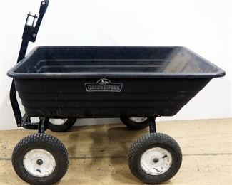 GroundWork Utility Cart, Handle On Arm Folds Back, Revals Cotter Pin Hitch Attachment, Bin: 44" L x 33" W x 10.5" D