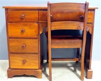 Wood Student Desk With 5 Drawers,30" H x 36" W x 19" D