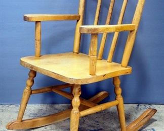 Child's Wood Rocking Chair, 25" H x 13.5" W