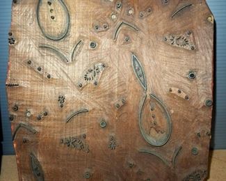 Two Old Textile Artisan Imprints, Approx 15" x 15" And 11" x 11"