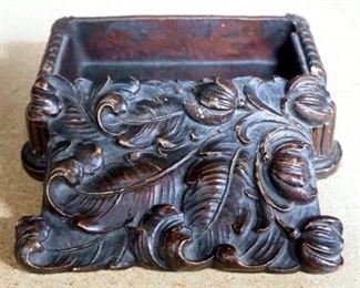 Empty Liquor Bottle With Image Of Woman In Martini Glass On Front, 3/4 Cup Copper Cup, Bronze Covered Wagon Ashtray And Art Deco Box