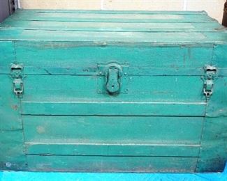 Antique Steamer Trunk, Some Wear, 21" H x 34" W x 19" D
