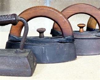 Antique Sad Iron Collection, Includes W. H. Howell Co., A.C. Williams Co. And More, Total Qty 4