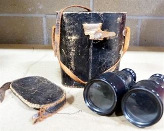 Replogle 12" Reference Globe And Chevalier Opticien Paris Binoculars In Carrying Case