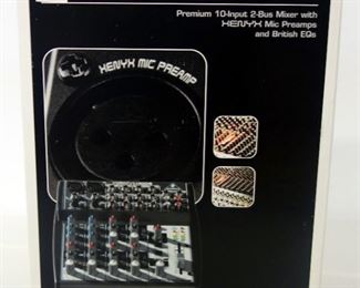 Xenyx 1002 Premium 10-Input 2-Bus Mixer With Xenyx Mic Preamps And British EQs, In Box, Powers On