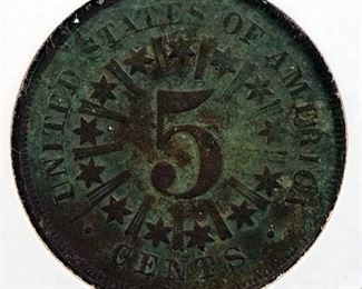 1866 Shield Nickel With Rays, Rare