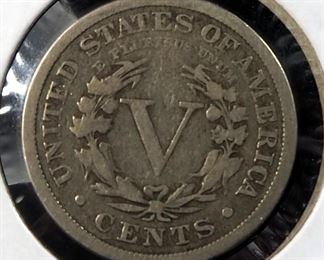 1884 Liberty Nickel (Low Mintage, Scarce) And 1896 Liberty Nickel