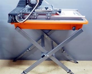 Ridgid 7" Tile Saw Model R4030, On Stand, With Manual, Powers On, Includes Extra Ridgid 7" Diamond Blade