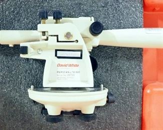 David White Meridian LT6-900 Surveying Level-Transit With Story Pole, Tripod, 165 Ft And 100 Ft Tape Measures, String Lines, Tape And More