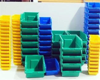 Collection Of Plastic Sorter Bins, 3 Sizes, Total Qty 80