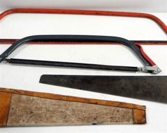 Saw Collection, Includes 2 Bow Saws And 2 Sandvik Saws, Total Qty 4