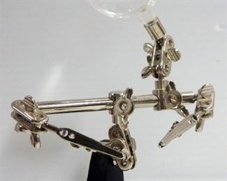 Precision Tools Including Helping Hand Magnifying Glass With Alligator Clips, Tweezer Set, Hook Set And More, In Metal Tool Box