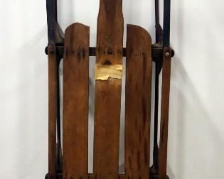 Antique Flying Arrow Sled, 57" Long, Has NRA Emblem Stamped On Center Board